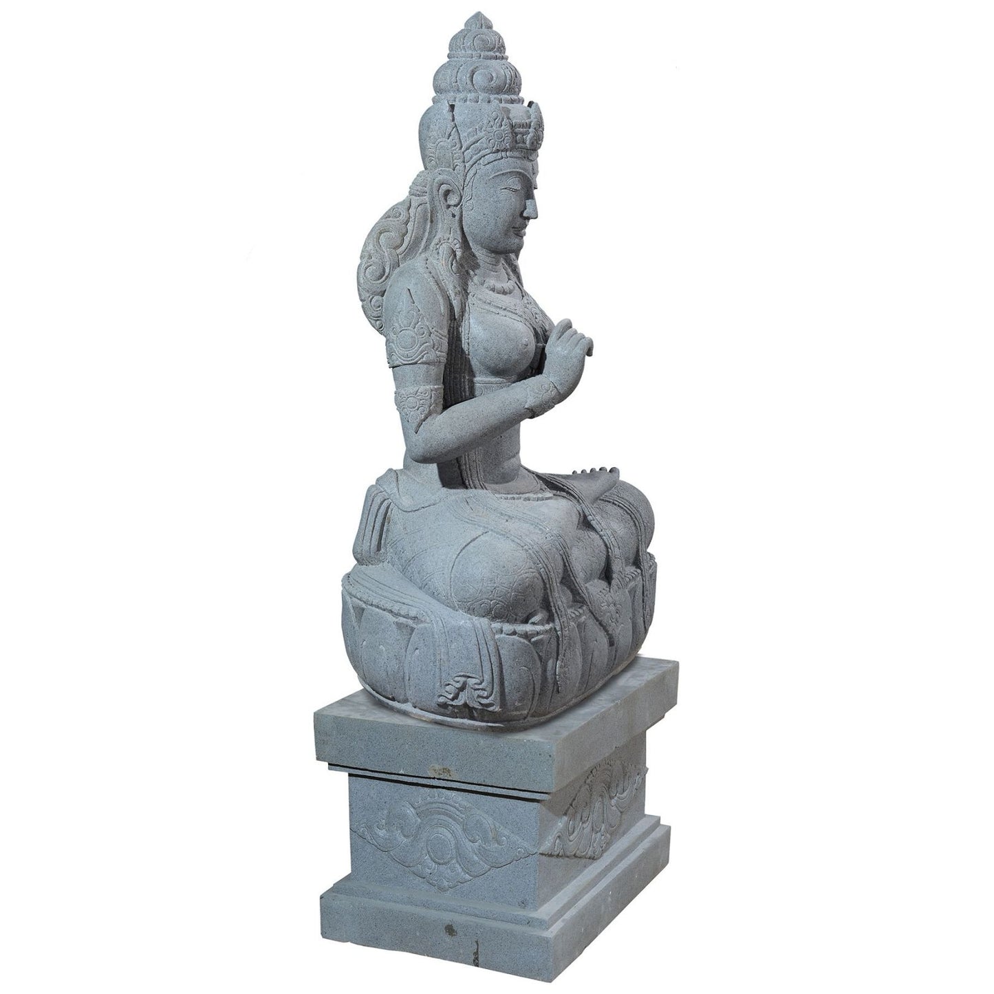 Large garden Stone statue of sitting Dewi Sri - Goddess of the earth