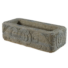 Large rectangular stone planter, hand carved