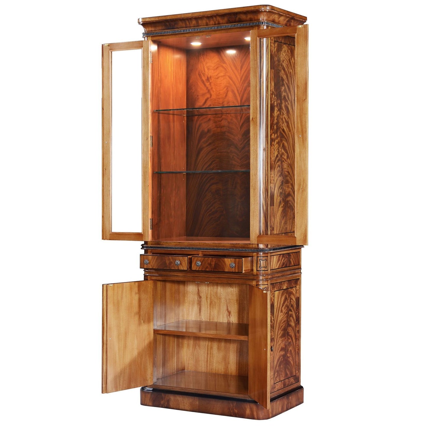 Thomas Hope Style Two Door Mahogany Display Cabinet