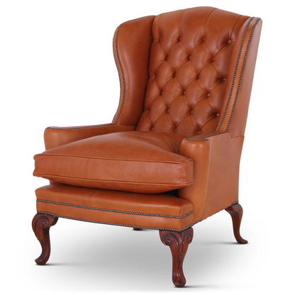 Traditional Leather English Wingchair