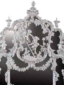 Thomas Johnson Style Mirror in an Aged White Finish