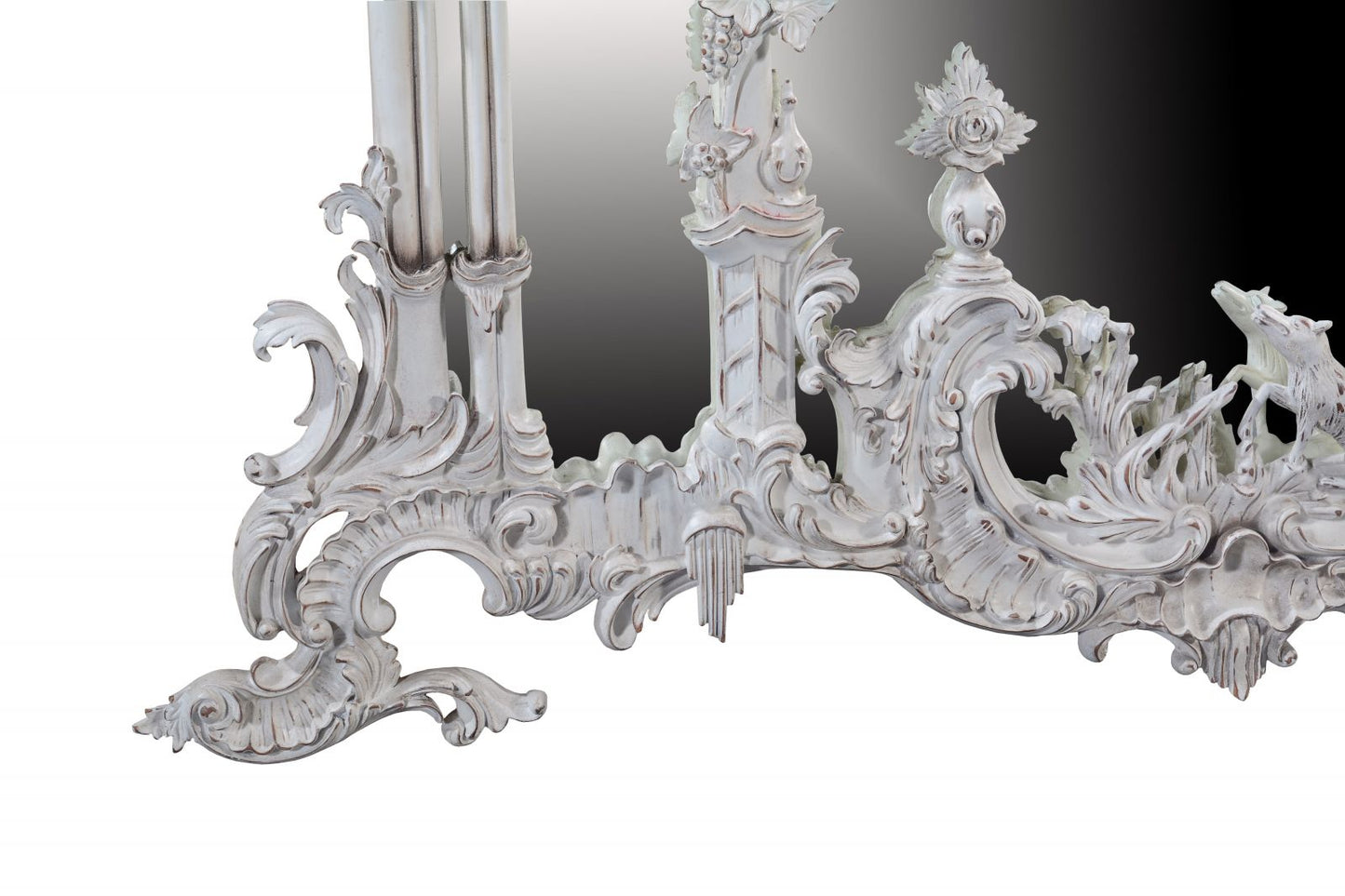 Thomas Johnson Style Mirror in an Aged White Finish