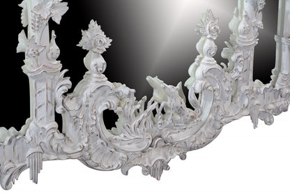 Thomas Johnson Style Mirror in an Aged White Finish