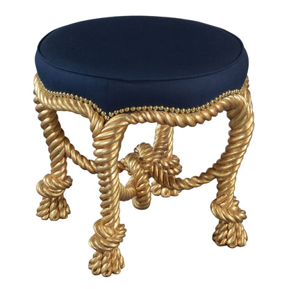 giltwood handcarved circular footstool