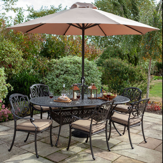 6 Seat Oval Outdoor Garden Dining Set