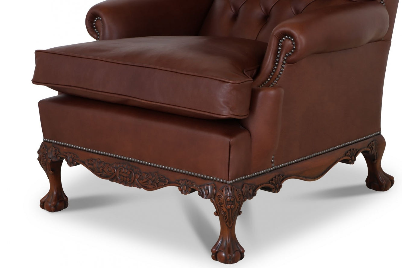 The Dryden Wingchair in Chocolate Brown