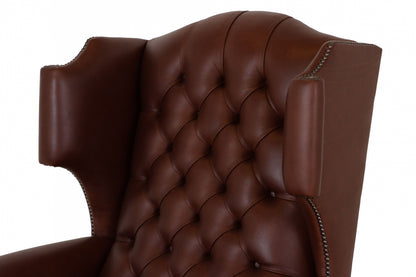 The Dryden Wingchair in Chocolate Brown