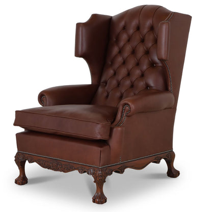 The Dryden Wingchair in Chocolate Brown