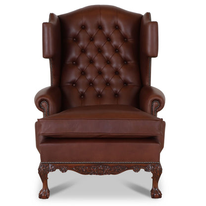 The Dryden Wingchair in Chocolate Brown