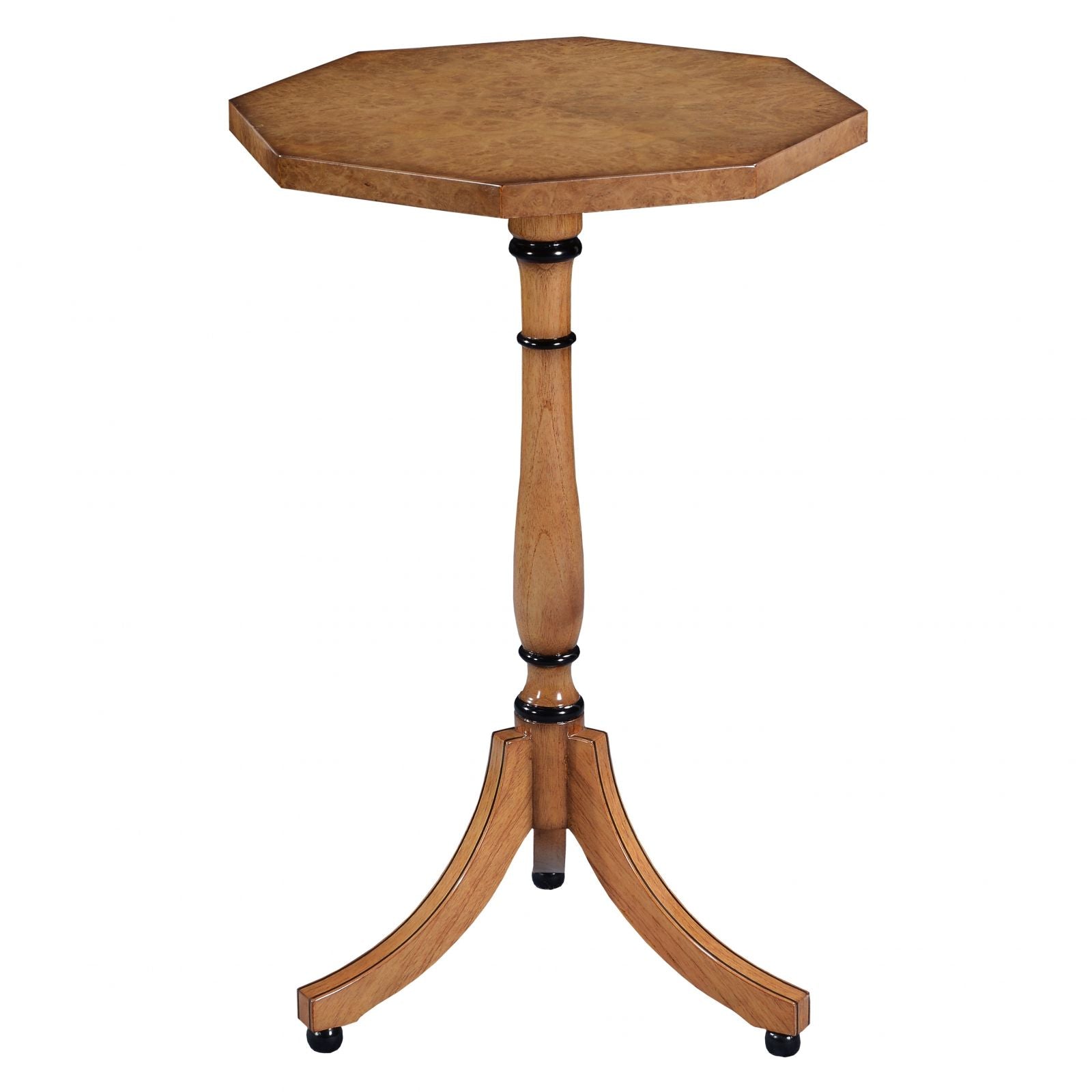 Octagonal Wine Table in Honey Burr Oak