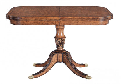 Burr Oak Single Pedestal Extending Dining Table