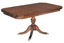 Burr Oak Single Pedestal Extending Dining Table