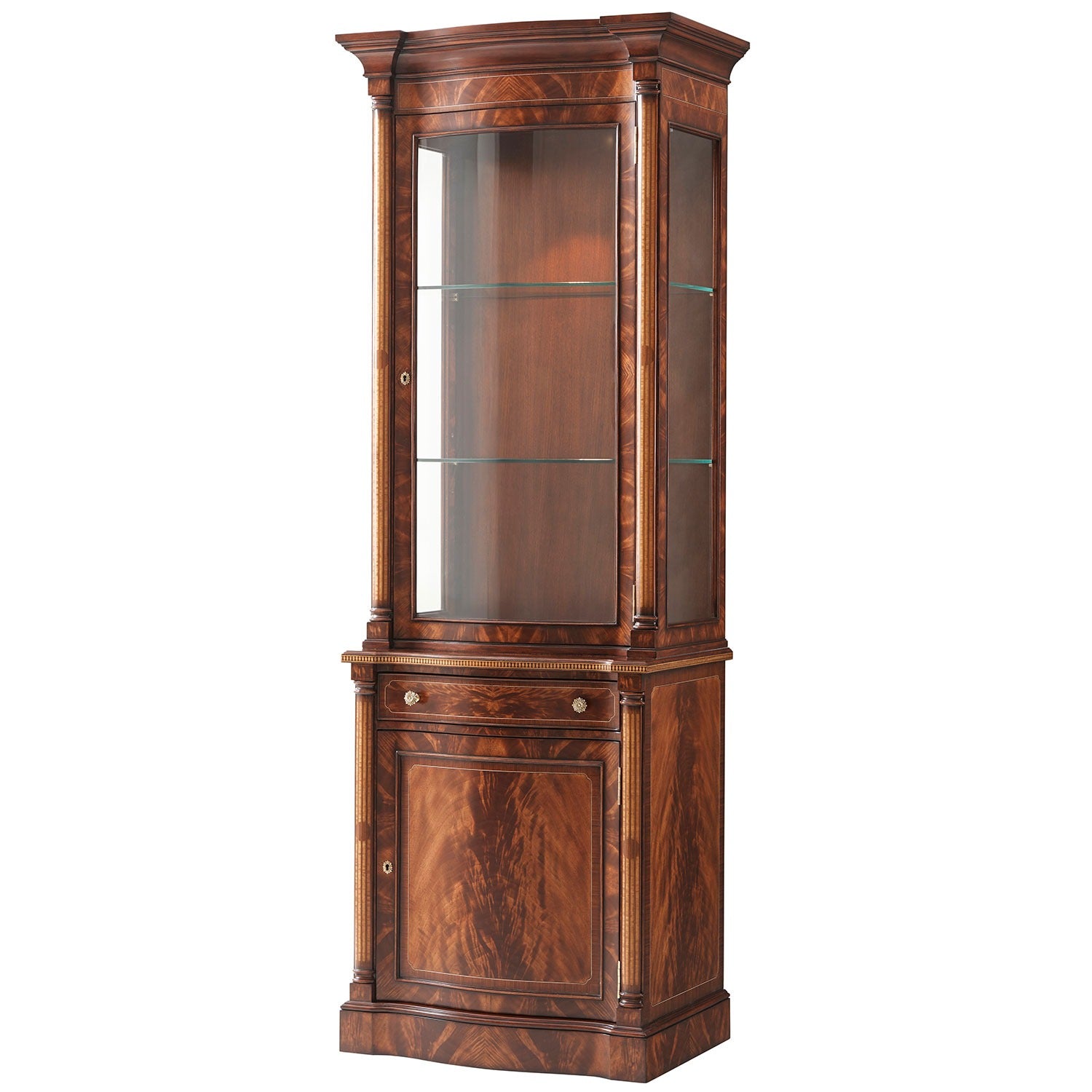 Morado banded Mahogany Display Cabinet