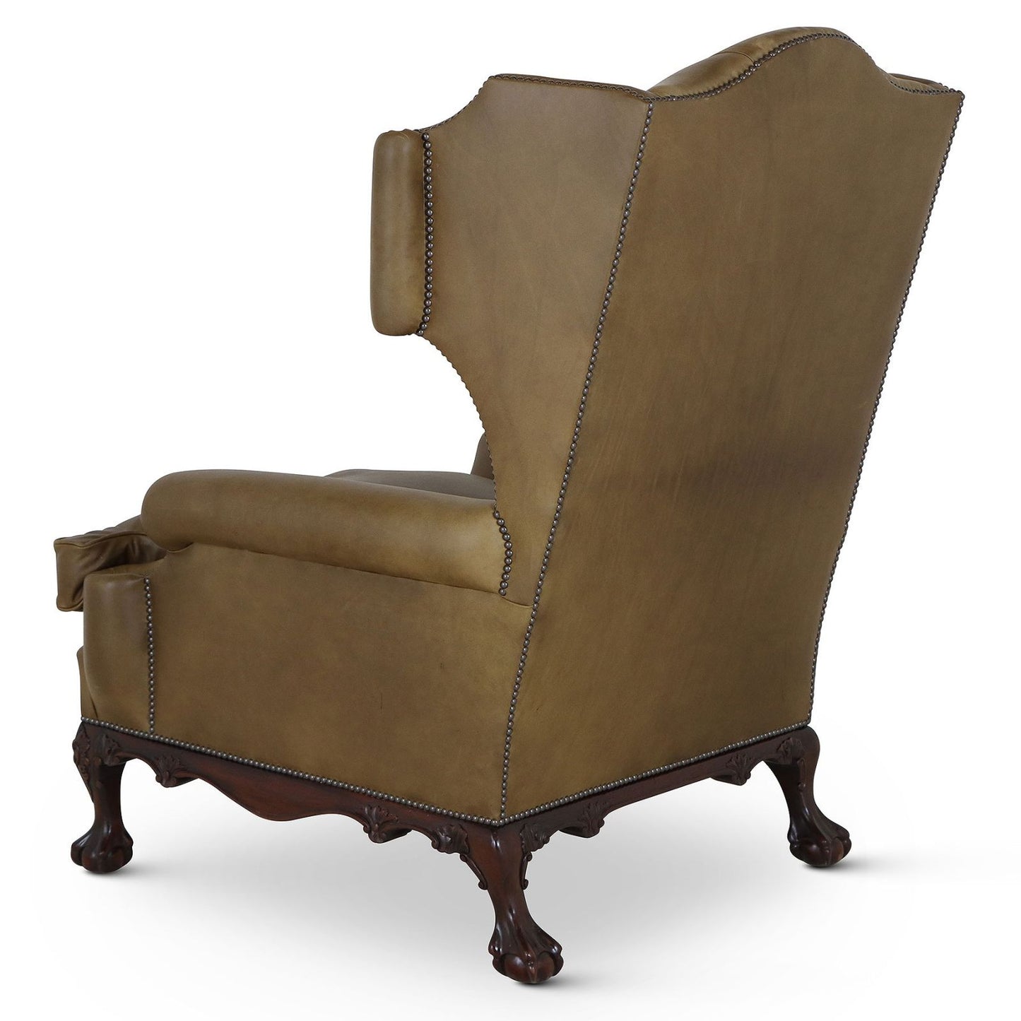 The Dryden Wingchair in Olive Green