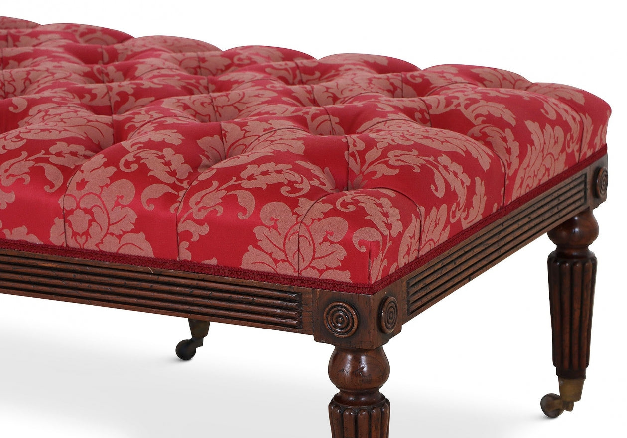 large footstool damask fabric
