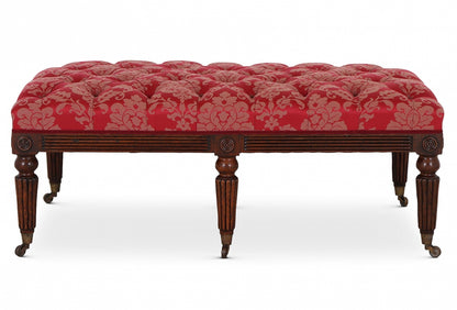 large footstool damask fabric