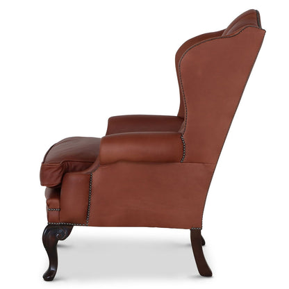 traditional english leather wingchair