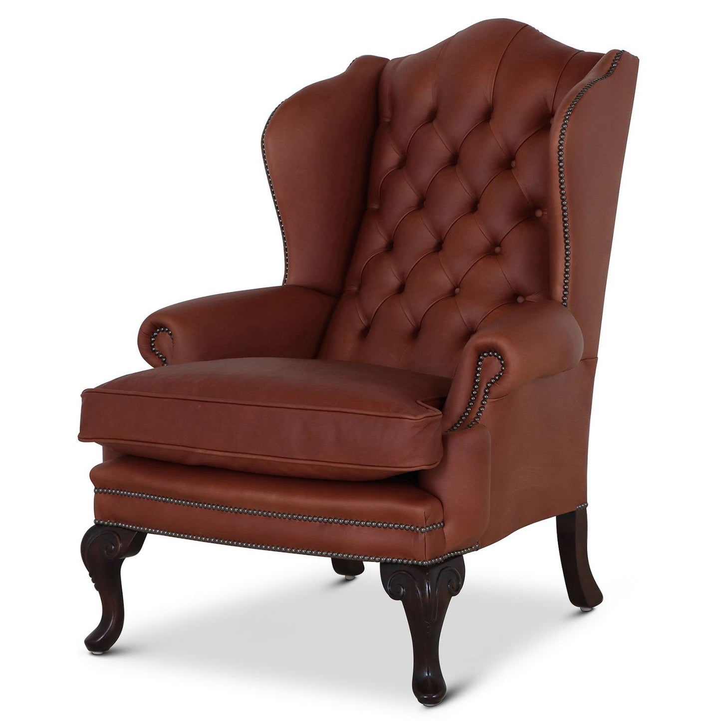 traditional english leather wingchair