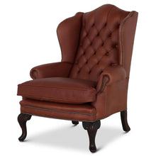 traditional english leather wingchair