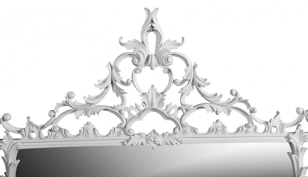 George II Style Overmantel Mirror - Light Grey