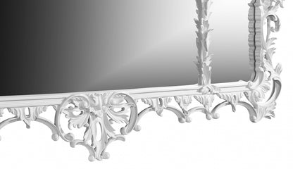 George II Style Overmantel Mirror - Light Grey