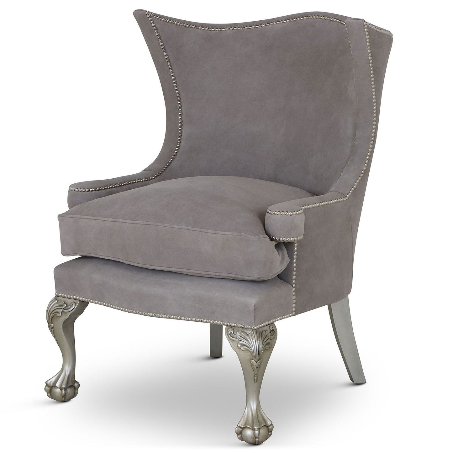 Okeford Suede Wingchair Grey