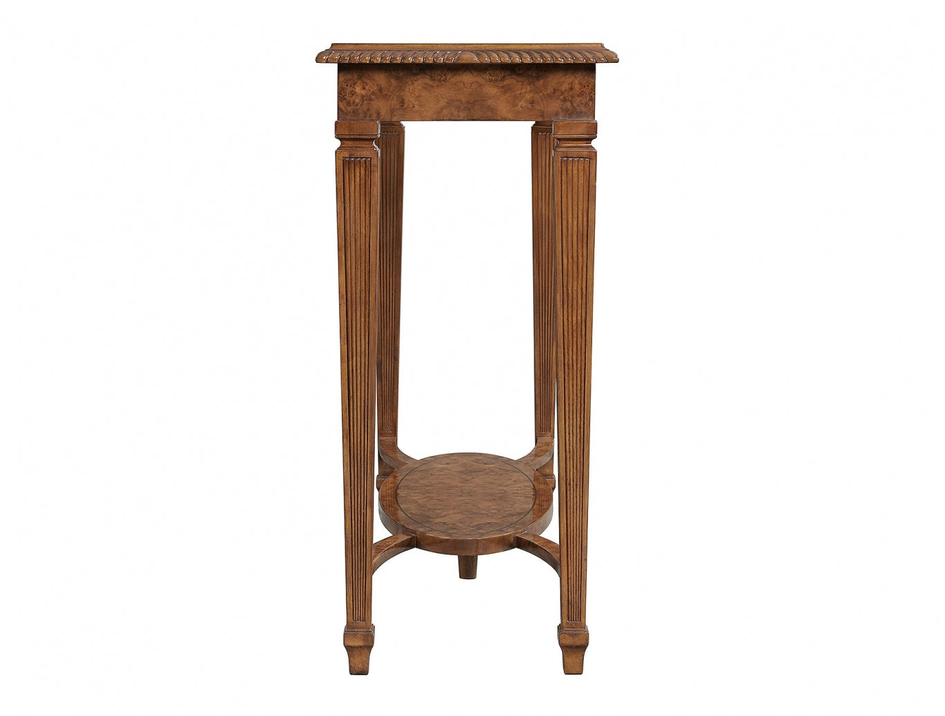 Burr Walnut Console Table with Glass Top