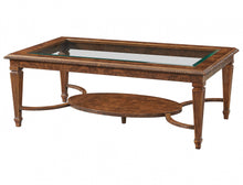 Burr Walnut Coffee Table with Glass Top