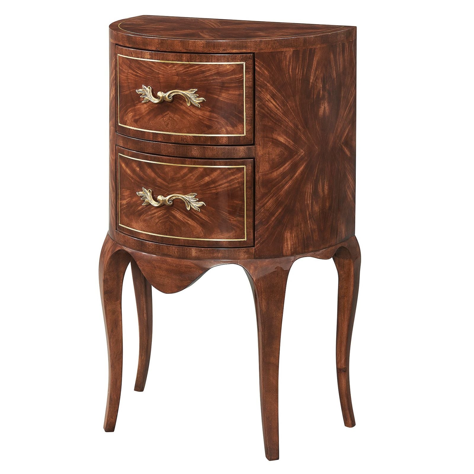 Continental Style Demi Lune Console in Mahogany