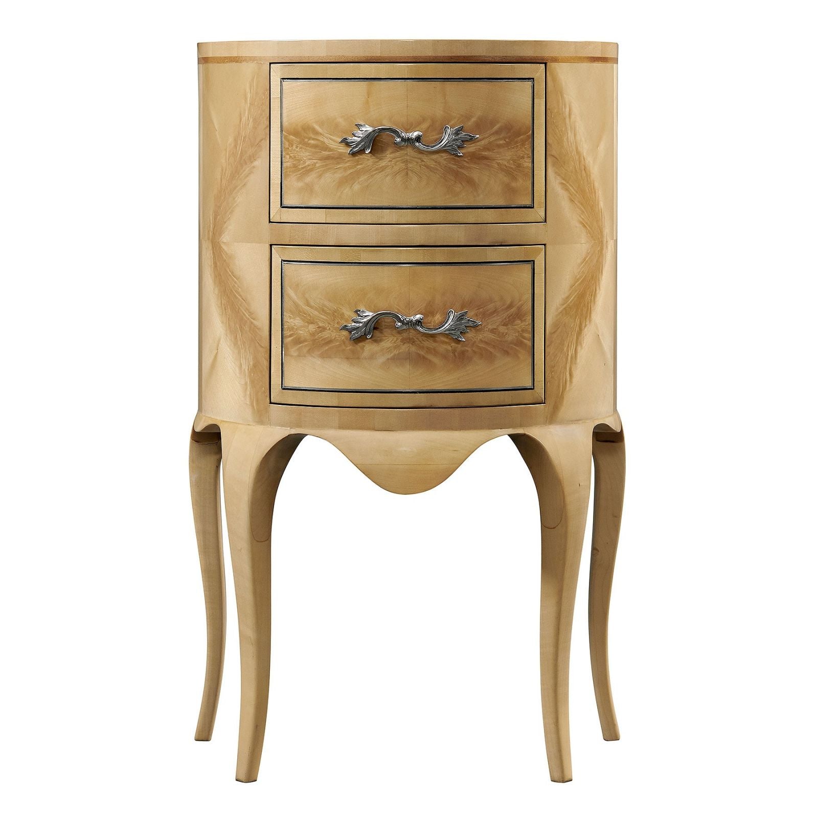 Continental Style Demi Lune Console in Crotch Sycamore