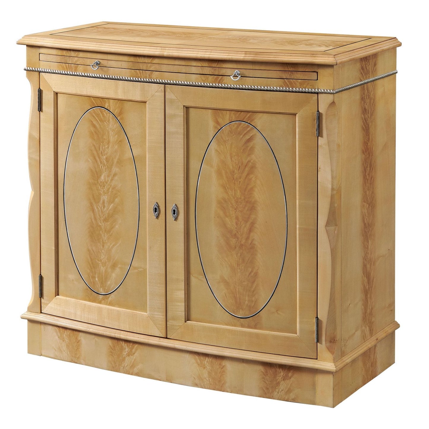 Bow Fronted Sycamore Side Cabinet 