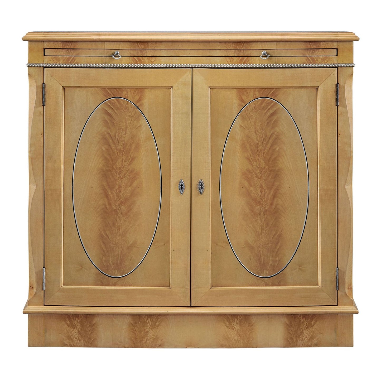 Bow Fronted Sycamore Side Cabinet 