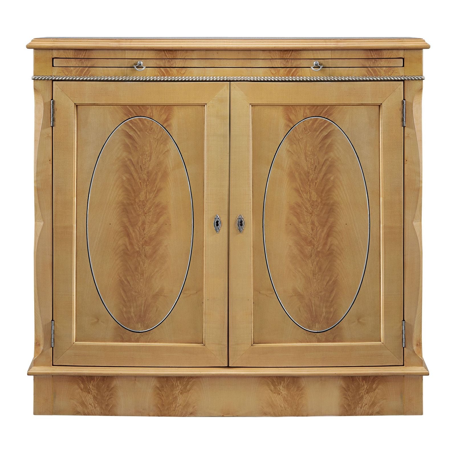 Bow Fronted Sycamore Side Cabinet 