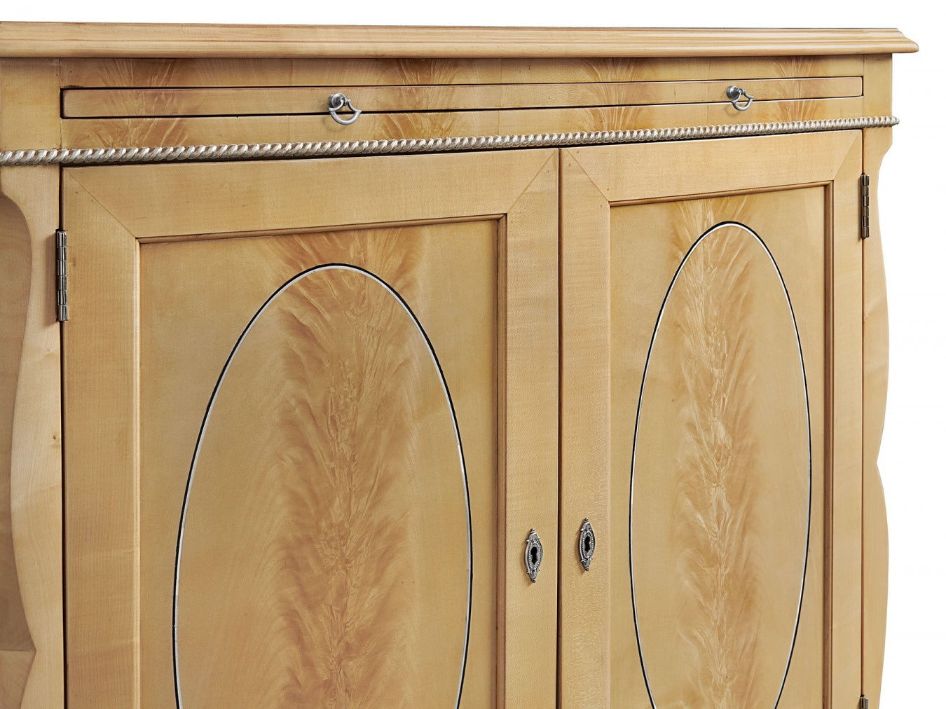 Bow Fronted Sycamore Side Cabinet 