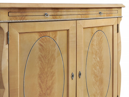 Bow Fronted Sycamore Side Cabinet 