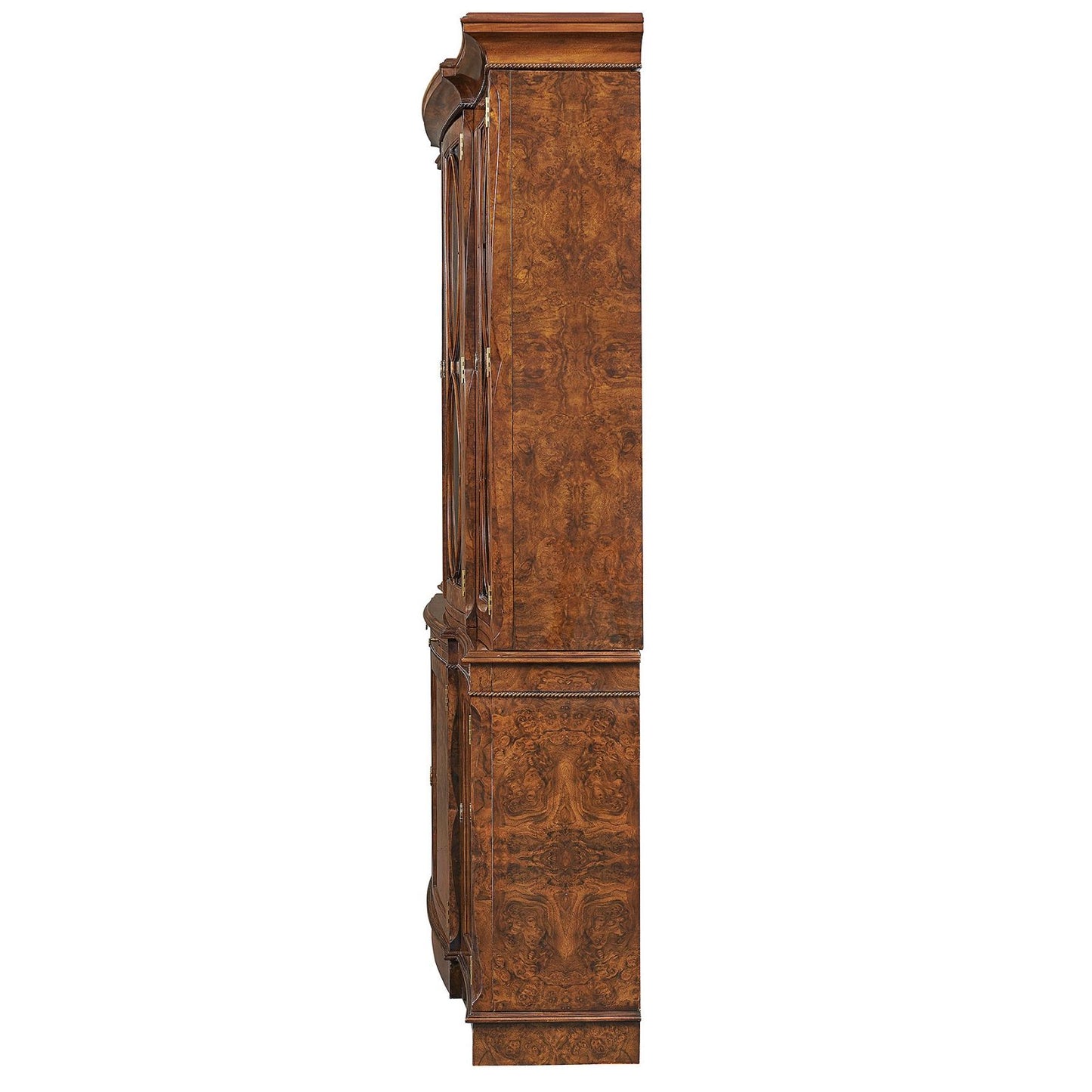 Serpentine Burr Walnut Display Cabinet