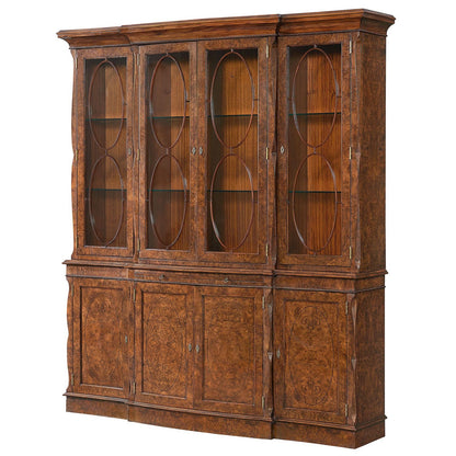 Serpentine Burr Walnut Display Cabinet