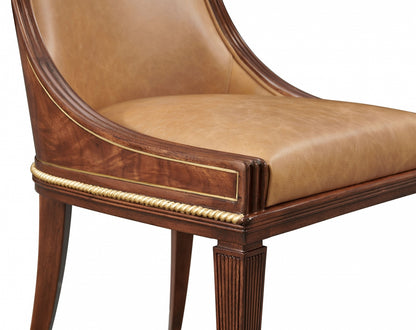 Scoop Back Crotch Mahogany Dining Chair