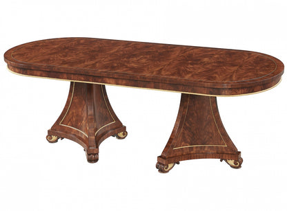 Twin Pedestal Mahogany Robert Adam Style Dining Table