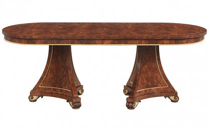 Twin Pedestal Mahogany Robert Adam Style Dining Table