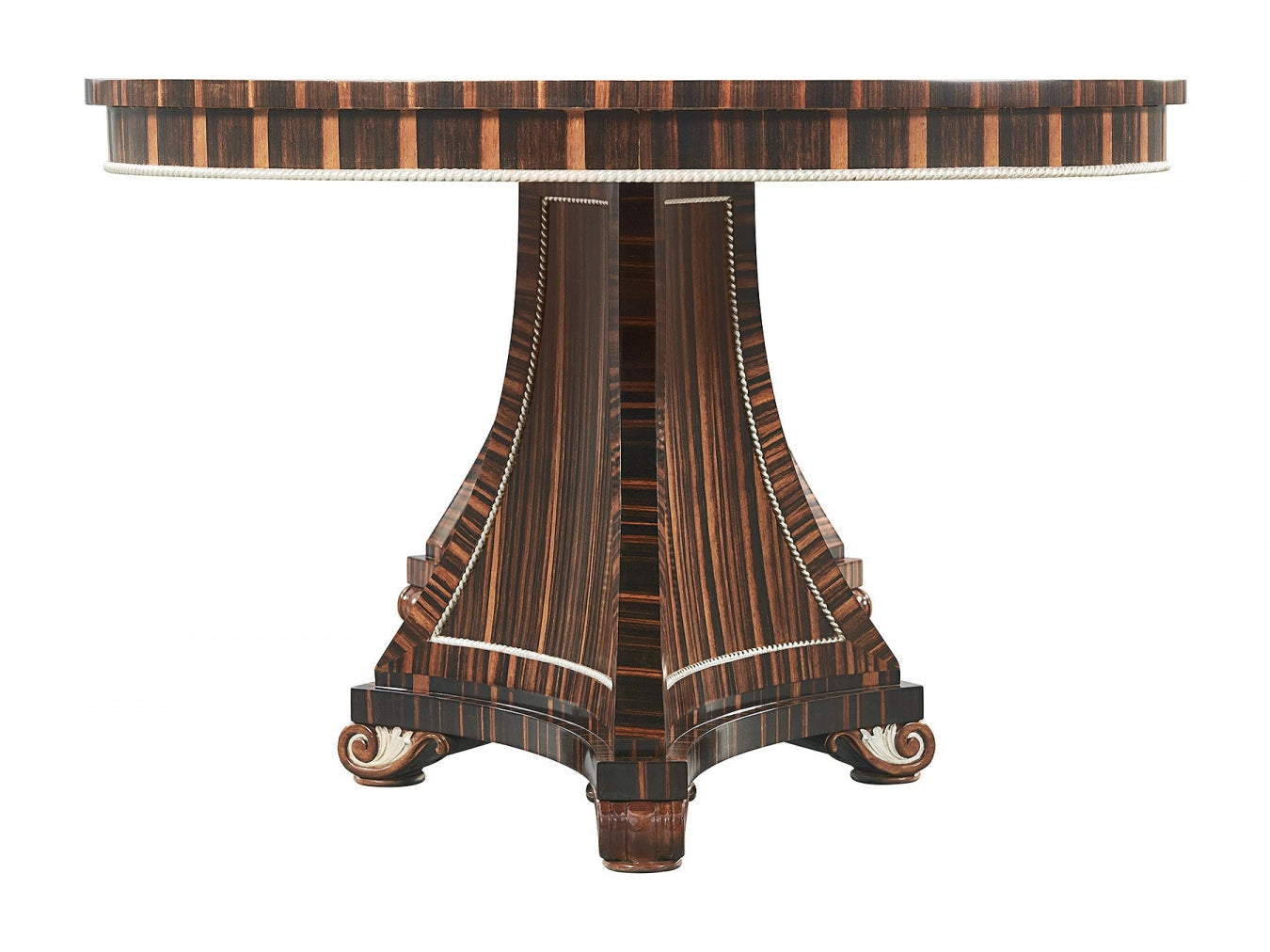 Large Ebony Twin Pedestal Robert Adam Style Dining Table