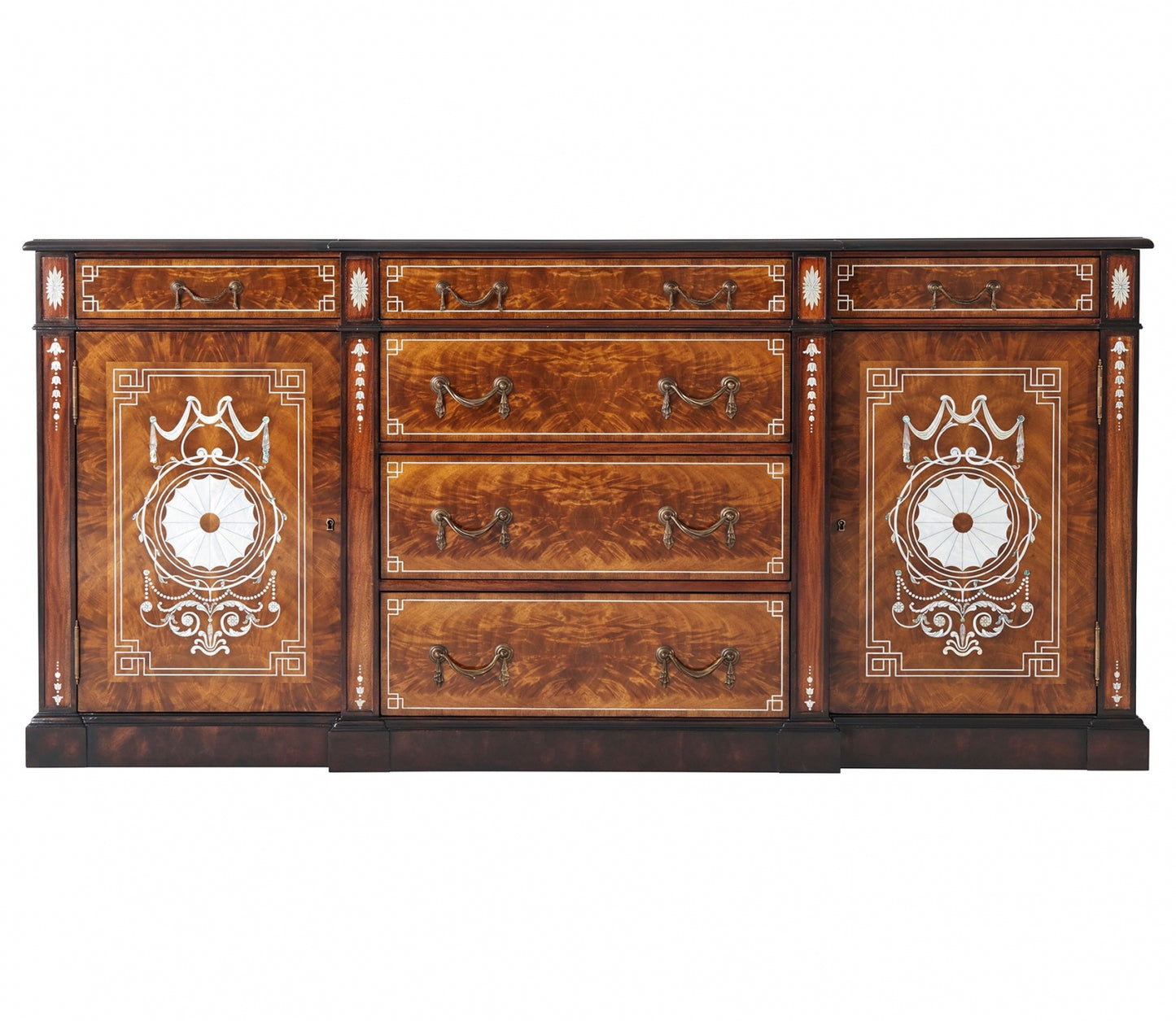 Neoclassical Style Mahogany Sideboard with Mother of Pearl Inlay