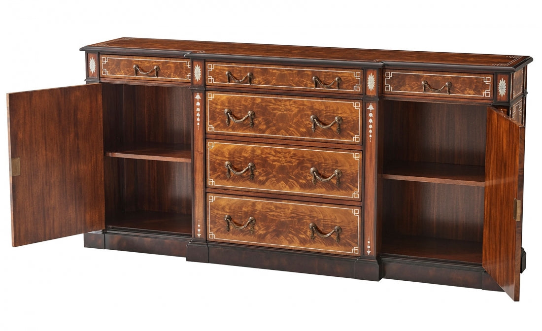 Neoclassical Style Mahogany Sideboard with Mother of Pearl Inlay