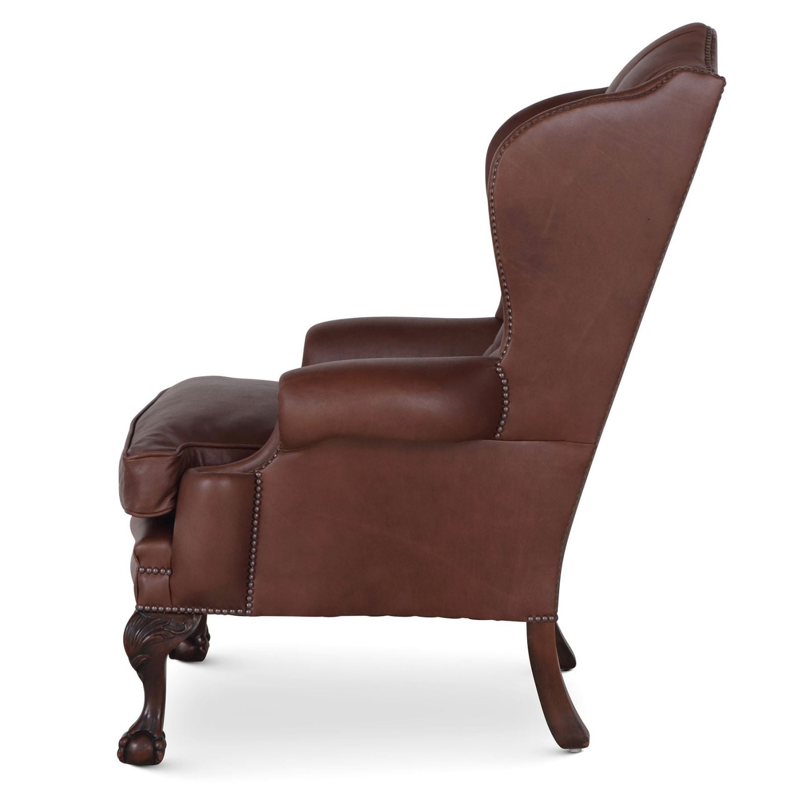 traditional english leather wingchair