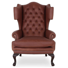 Elizabethan leather wingchair handmade