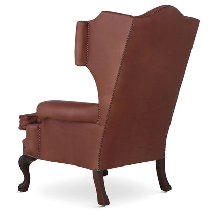 Elizabethan leather wingchair handmade