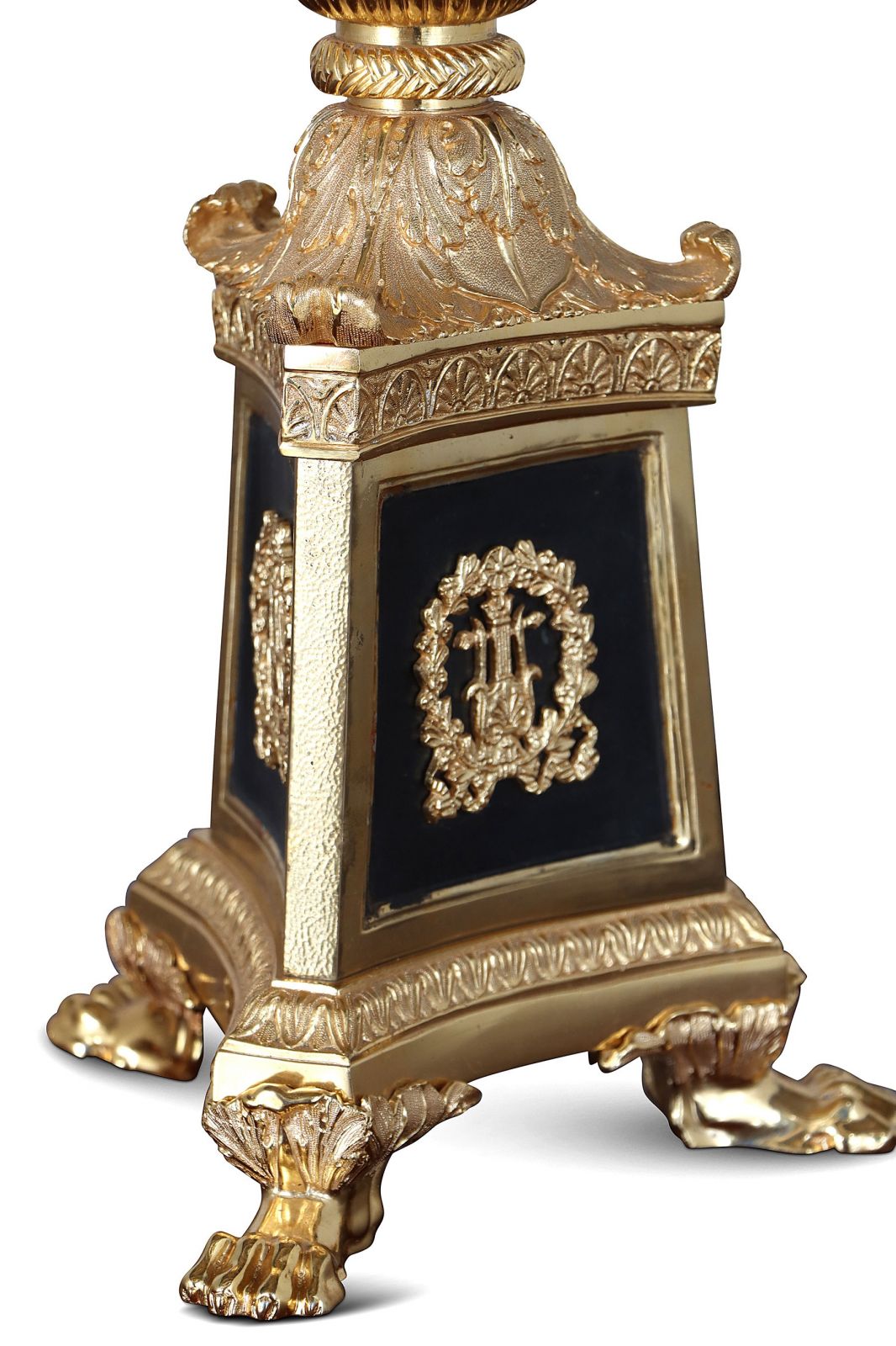 Gold Lacquer & Black Napoleon Lamp