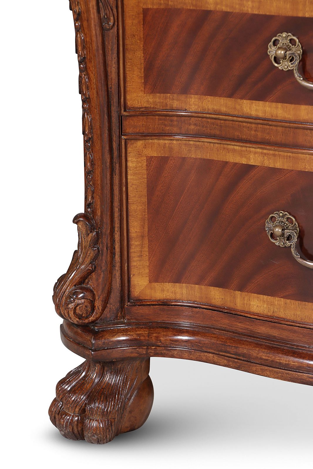 Flame Mahogany Serpentine Partners Pedestal Desk