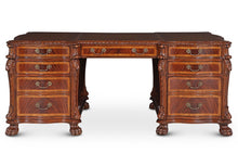 Flame Mahogany Serpentine Partners Pedestal Desk