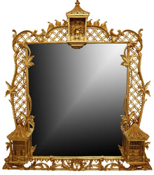 Custom Splendor: Oil Gilded Overmantel Mirror